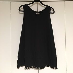 Old Navy Black Swing Tank with Tassels 2X